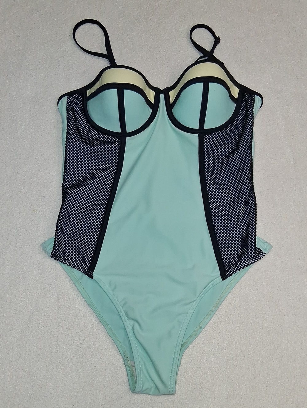 Ardene Mint Green One-Piece Swimsuit with Black Trim